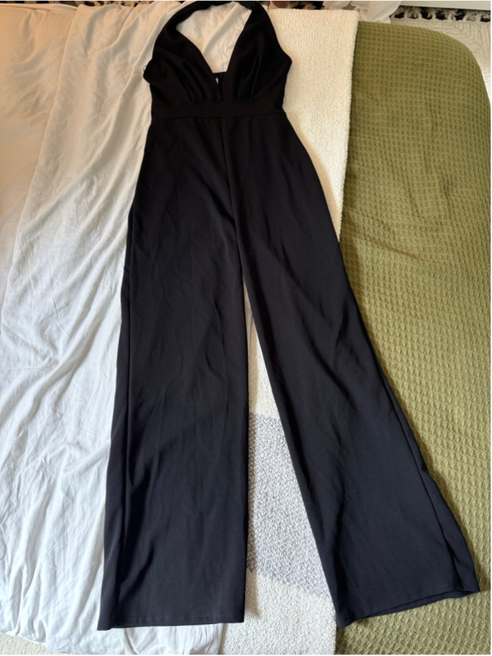 Women's 21 Saints Black Halter Neck Wide Leg Jumpsuit Size M